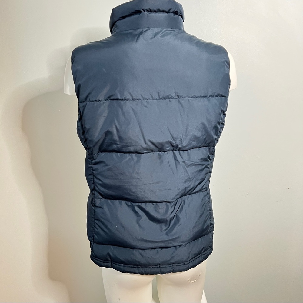 J. Crew Down Filled Quilted Blue Puffer Vest with High Collar | Size Large P - Picture 8 of 11